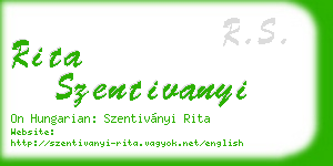 rita szentivanyi business card